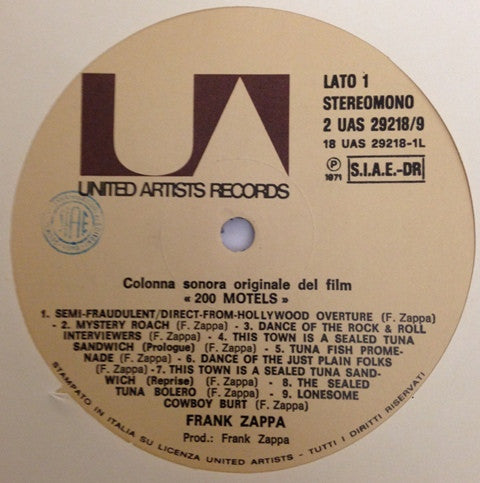 Frank Zappa : 200 Motels (2xLP, Album, Gat)