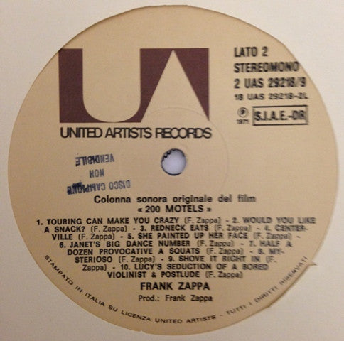Frank Zappa : 200 Motels (2xLP, Album, Gat)