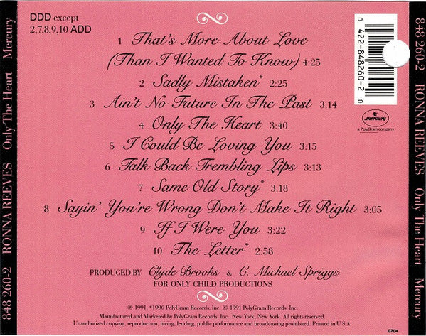 Ronna Reeves : Only The Heart (CD, Album)