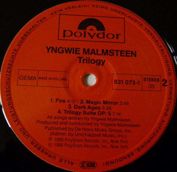 Yngwie J. Malmsteen* : Trilogy (LP, Album)