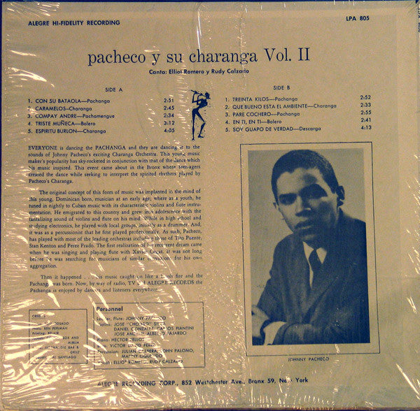 Pacheco Y Su Charanga : Pacheco Y Su Charanga Vol. 2 (LP, Album, RE)