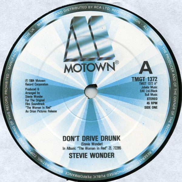 Stevie Wonder : Don't Drive Drunk (12")