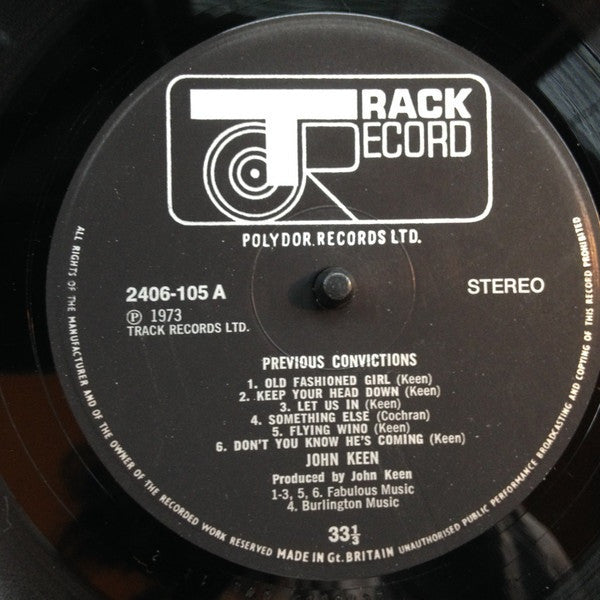 Speedy Keen* : Previous Convictions (LP, Album)