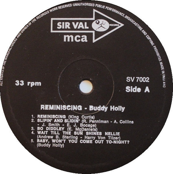 Buddy Holly : Reminiscing (LP)