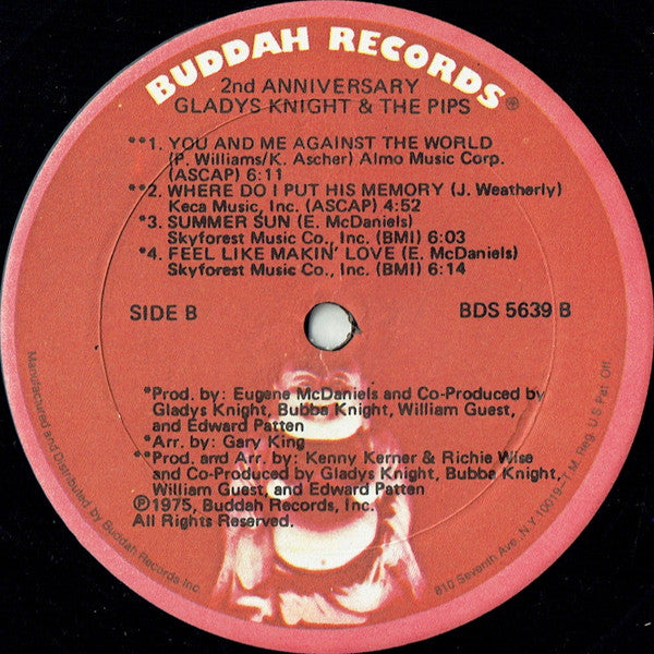 Gladys Knight & The Pips* : 2nd Anniversary (LP, Album, Gol)