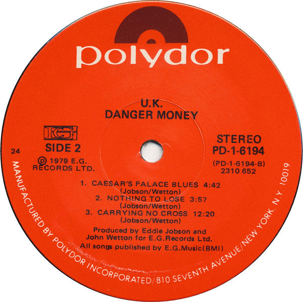UK (3) : Danger Money (LP, Album, Mon)