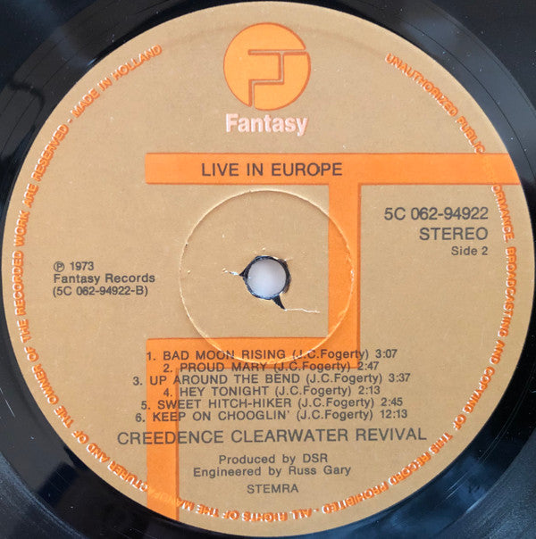 Creedence Clearwater Revival : Live In Europe (LP, Album)