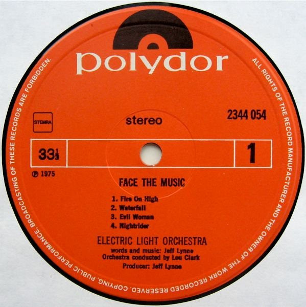 Electric Light Orchestra : Face The Music (LP, Album, Gat)