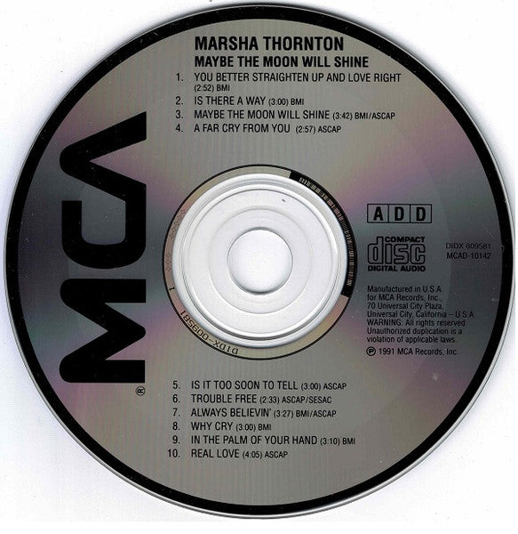 Marsha Thornton - Maybe The Moon Will Shine (CD, Album) - De Platen Aap – Vinylwinkel in Brielle & online webshop voor muziekliefhebbers