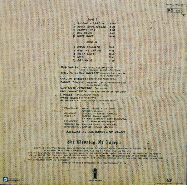 Bob Marley & The Wailers : Rastaman Vibration (LP, Album, RE, Gat)
