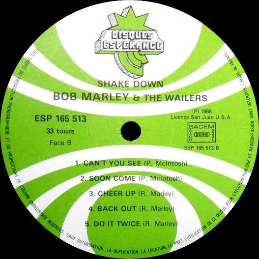 Bob Marley & The Wailers : Shakedown (LP, Album, RE)