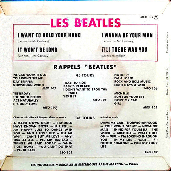 Les Beatles* : I Want To Hold Your Hand (7", EP, RE)