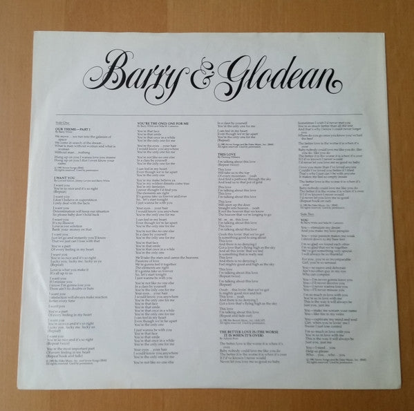 Barry White & Glodean White : Barry & Glodean (LP, Album)