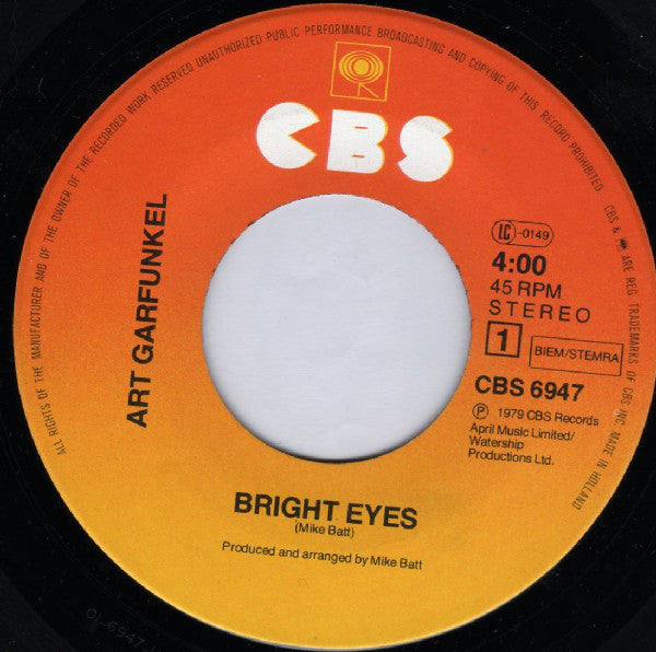 Art Garfunkel : Bright Eyes (7", Single)