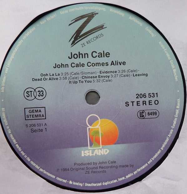 John Cale : John Cale Comes Alive (LP, Album)