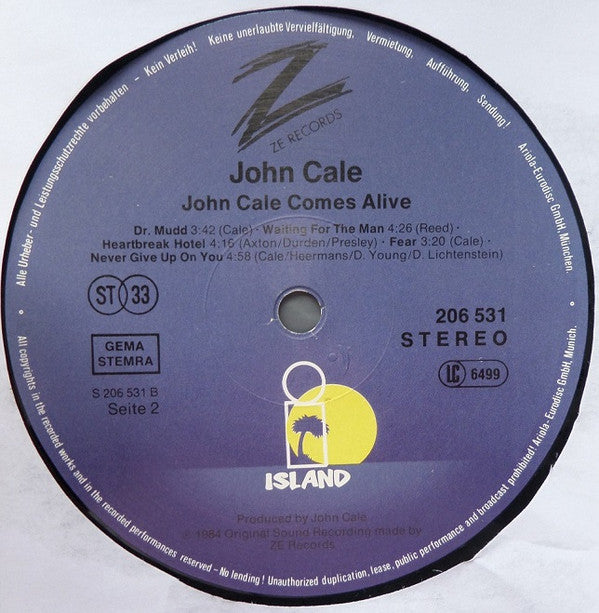 John Cale : John Cale Comes Alive (LP, Album)