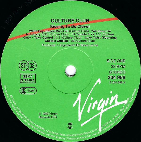 Culture Club : Kissing To Be Clever (LP, Album)