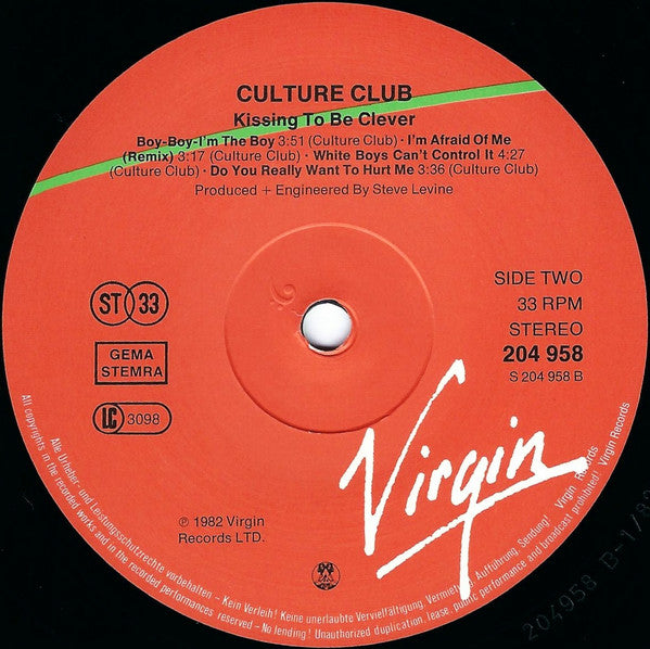 Culture Club : Kissing To Be Clever (LP, Album)