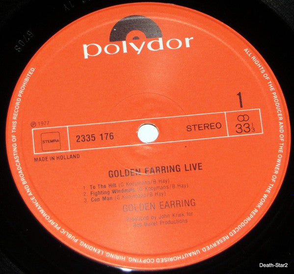Golden Earring - Live (2xLP, Album, Gat) - De Platen Aap – Vinylwinkel in Brielle & online webshop voor muziekliefhebbers