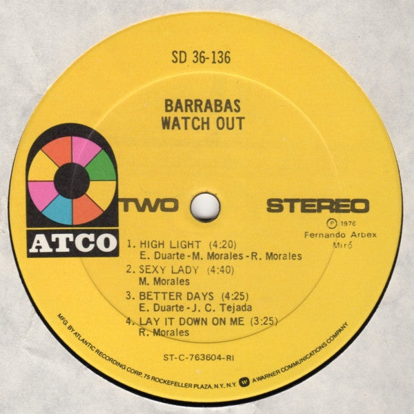 Barrabas : Watch Out (LP, Album, RI)