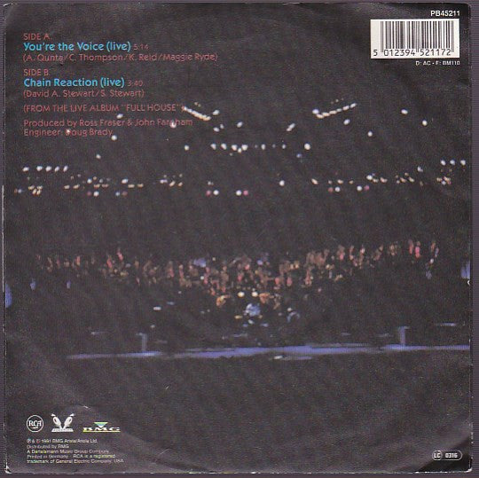 John Farnham With Melbourne Symphony Orchestra - You're The Voice (Live) (7", Single) - De Platen Aap – Vinylwinkel in Brielle & online webshop voor muziekliefhebbers