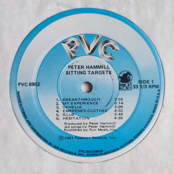 Peter Hammill : Sitting Targets (LP, Album, Blu)