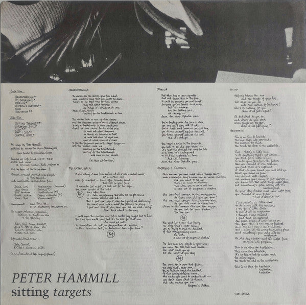 Peter Hammill : Sitting Targets (LP, Album, Blu)
