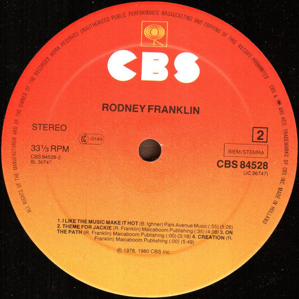 Rodney Franklin : Rodney Franklin (LP, Album)