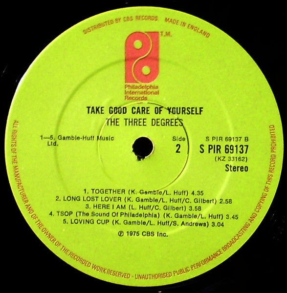 Three Degrees, The : Take Good Care Of Yourself (LP,Album)