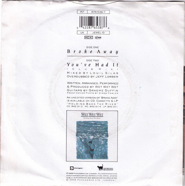 Wet Wet Wet : Broke Away (7", Single)