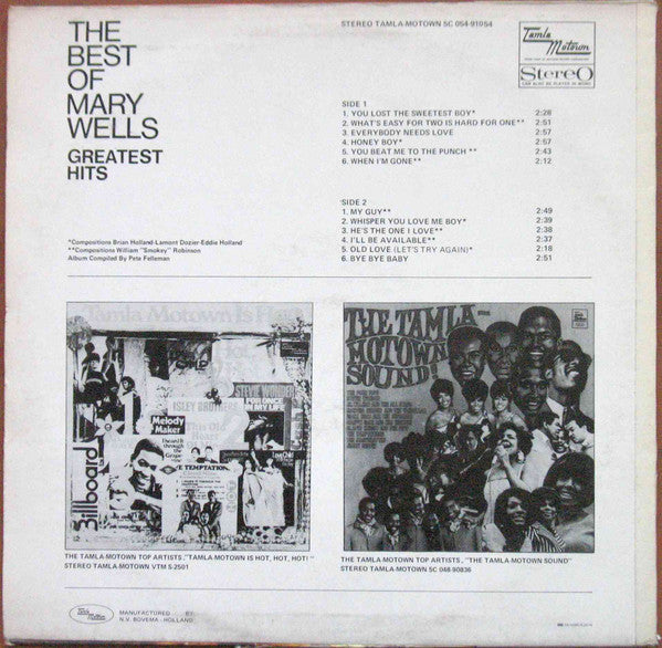 Mary Wells : The Best Of Mary Wells - Greatest Hits (LP, Comp)