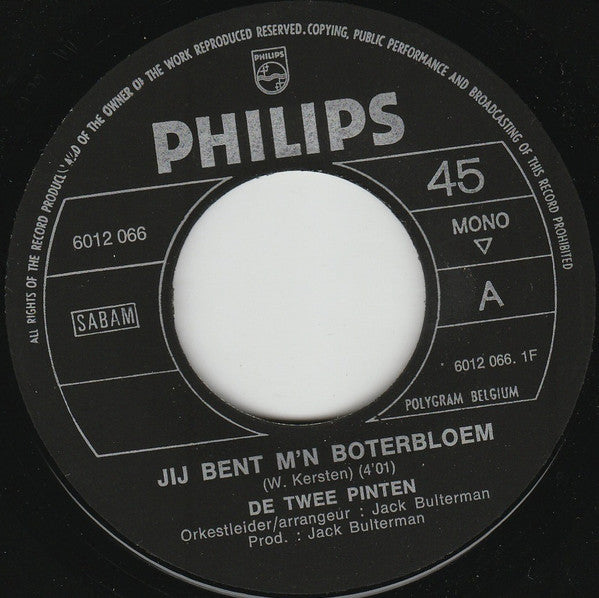 De Twee Pinten : Jij Bent M'n Boterbloem (7", Single, Mono)