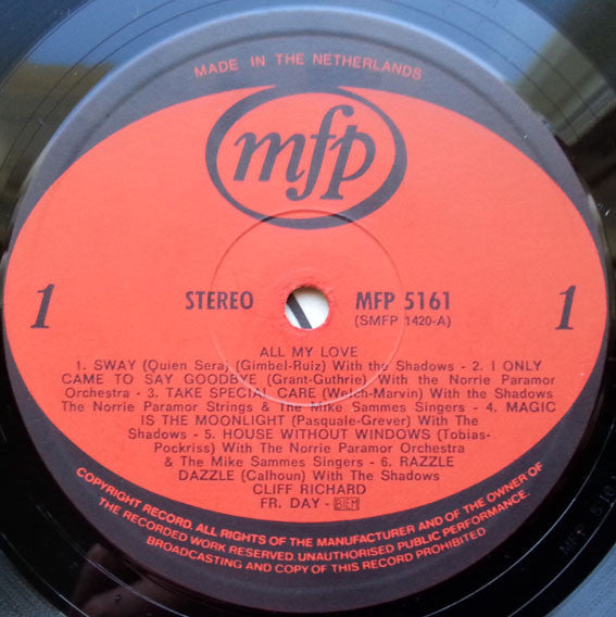 Cliff Richard : All My Love (LP,Album,Reissue)