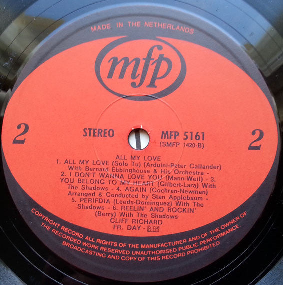 Cliff Richard : All My Love (LP,Album,Reissue)
