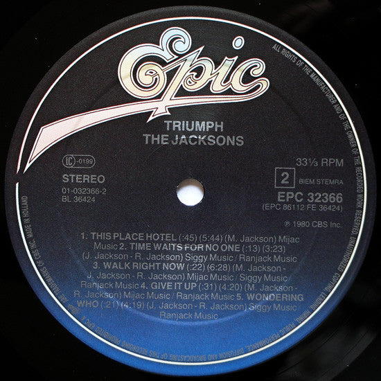 The Jacksons : Triumph (LP, Album, RP)