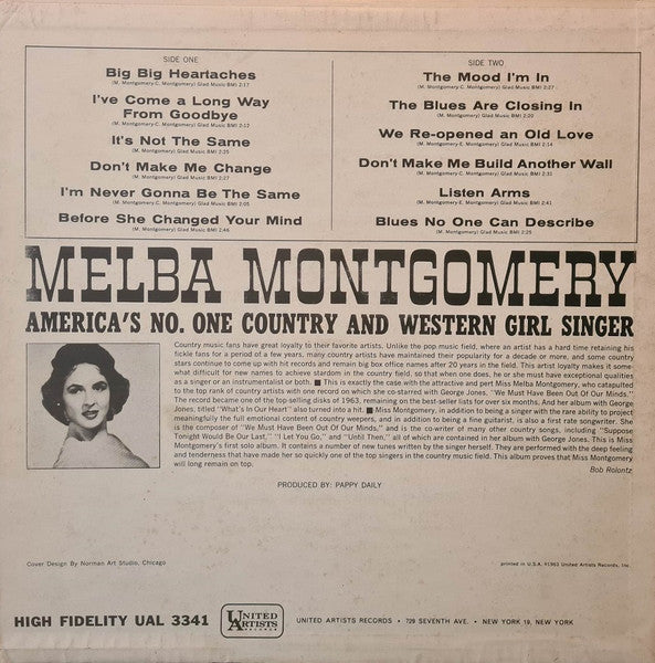 Melba Montgomery : America's No. One Country And Western Girl Singer (LP, Album, Mono)
