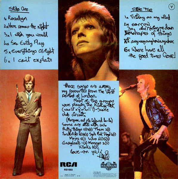 David Bowie - Pinups (LP, Album) - De Platen Aap – Vinylwinkel in Brielle & online webshop voor muziekliefhebbers