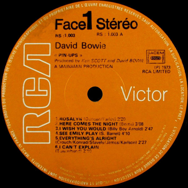 David Bowie - Pinups (LP, Album) - De Platen Aap – Vinylwinkel in Brielle & online webshop voor muziekliefhebbers
