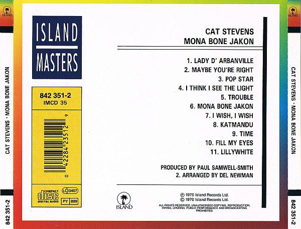 Cat Stevens : Mona Bone Jakon (CD, Album, RE)