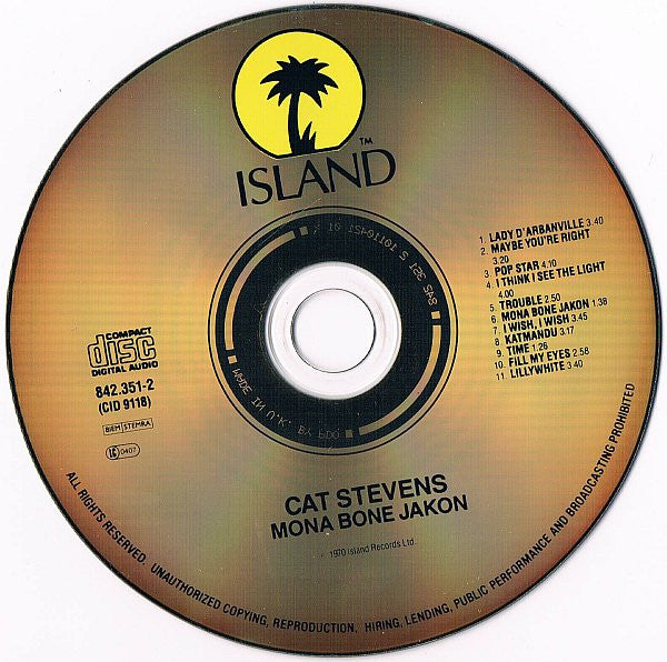 Cat Stevens : Mona Bone Jakon (CD, Album, RE)