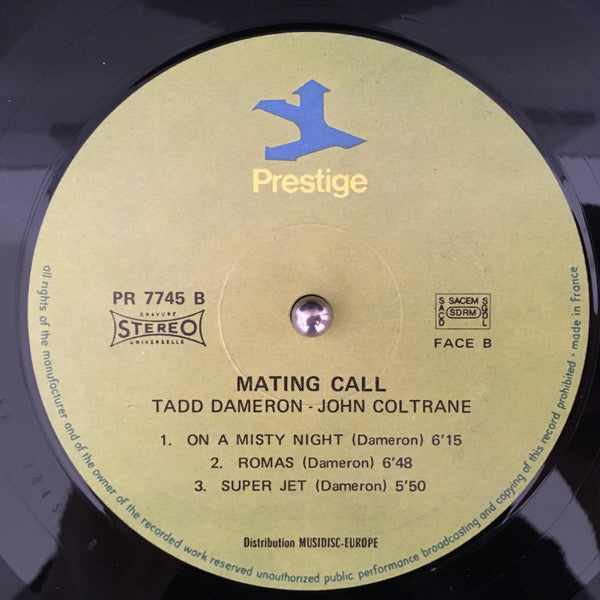 Tadd Dameron With John Coltrane, John Simmons, "Philly" Joe Jones : Mating Call (LP, Album, RE, RM)