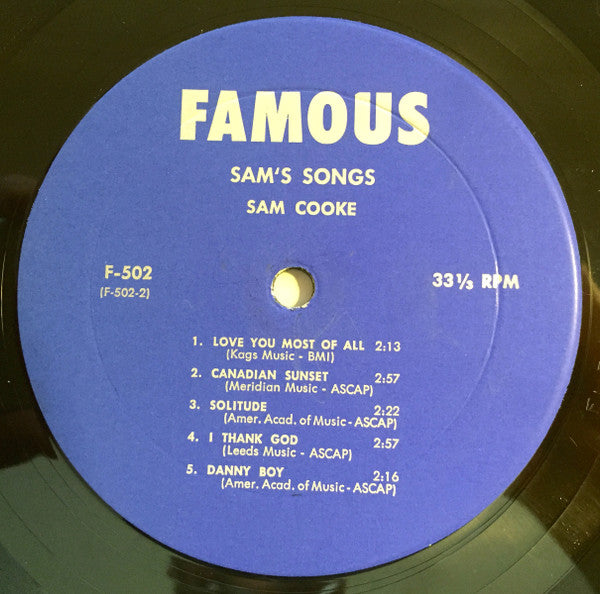 Sam Cooke : Sam's Songs (LP, Comp, Mono)