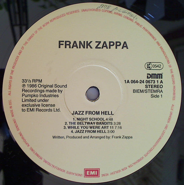 Frank Zappa : Jazz From Hell (LP, Album)
