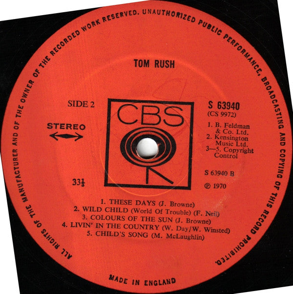 Tom Rush : Tom Rush (LP, Album)