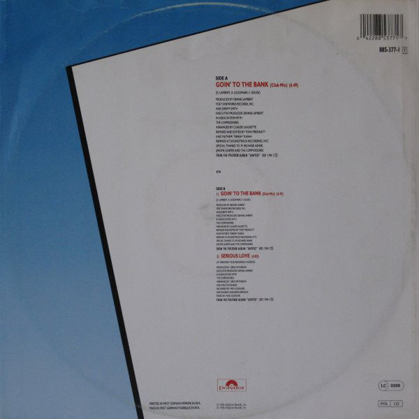 Commodores : Goin' To The Bank (12",45 RPM)