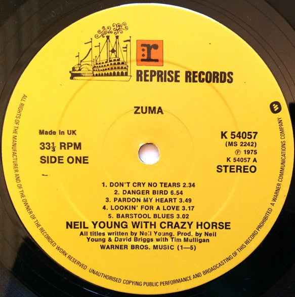 Neil Young With Crazy Horse - Zuma (LP, Album) - De Platen Aap – Vinylwinkel in Brielle & online webshop voor muziekliefhebbers