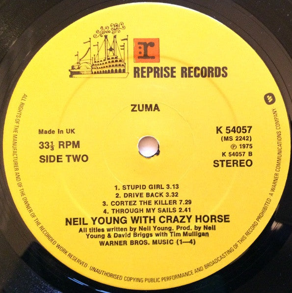 Neil Young With Crazy Horse - Zuma (LP, Album) - De Platen Aap – Vinylwinkel in Brielle & online webshop voor muziekliefhebbers