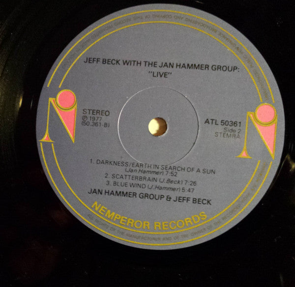 Jeff Beck With The Jan Hammer Group : Live (LP, Album)