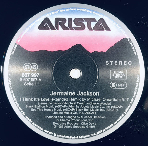 Jermaine Jackson - I Think It's Love (12", Maxi) - De Platen Aap – Vinylwinkel in Brielle & online webshop voor muziekliefhebbers