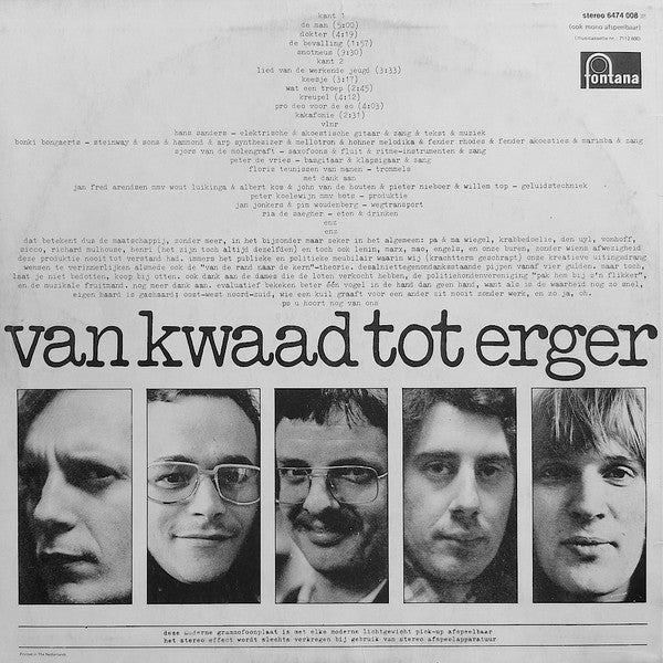 Bots : Van Kwaad Tot Erger (LP,Album)